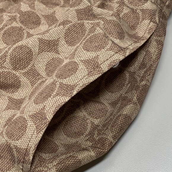 Coach Signature Logo Swim Shorts • Size S • Tan • Mesh-Lined Trunks - Picture 7 of 9